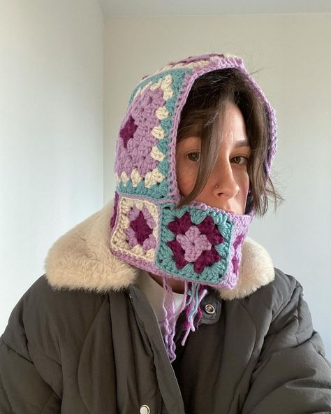 Baklava Crochet, Granny Balaclava, Crochet Baklava, Crochet Baclava, Balaclava Crochet Pattern, Balaclava Granny Square, Balaclava Crochet, Crochet Balaclava, Crochet Hood