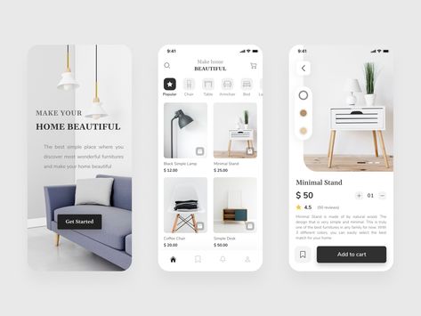 Furniture App Design, Ecommerce Ui Design, Catalogue Design Templates, App Design Layout, Mobile App Design Inspiration, Design Apps, App Interface Design, Ux Design Inspiration, Furniture Shopping