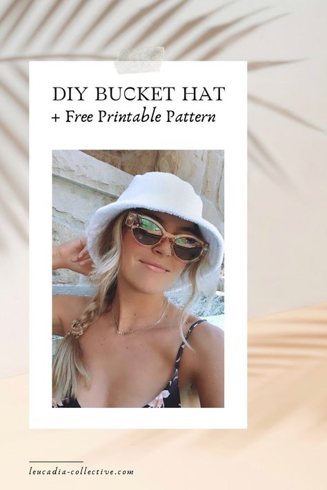 Follow along with this Bucket Hat Sewing Tutorial with this FREE Bucket Hat Pattern that is available for Instant Download. Printable Sewing Pattern. 
Free Bucket Hat Pattern and Easy Sewing Tutorial for Beginners | Make a Terry Cloth Bucket hat with Instant Download Printable Pattern. Lack of Color Dupe. #buckethat #sewing #fashion #freepattern #DIY Bucket Hat Pattern Measurements, Free Bucket Hat Pattern, Hat Pattern Sewing, Bucket Hat Pattern Free, Diy Bucket Hat, Handmade Hanger, Diy Bucket, Cloth Hanger, Bucket Hat Pattern