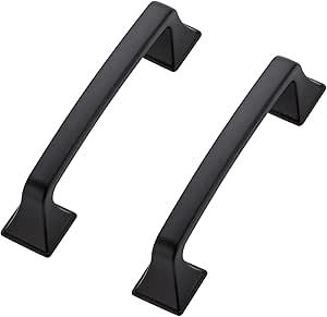 Ravinte 5 Pack Solid 3-3/4" Square Foot Cabinet Arch Pull Kitchen Cabinet Handles Matte Black Cabinet Pulls Black Drawer Pulls Kitchen Cabinet Hardware Kitchen Handles for Cabinets Cupboard Handles Black Drawer Pulls Kitchen, Cabinet Pulls Black, Matte Black Cabinet Pulls, Black Cabinet Pulls, Cabinet Hardware Kitchen, Drawer Pulls Kitchen, Handles For Cabinets, Drawer Pulls Kitchen Cabinets, Hardware Kitchen