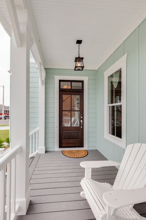 Beach House Colors Exterior, Coastal Homes Exteriors, Coastal Exterior Homes, Blue Home Exterior, Outside House Paint, Green Exterior House Colors, Green House Exterior, Beach House Colors, Coastal Exterior