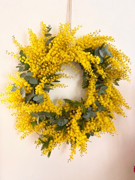 Mimosa Wreath, Mimosa, Spring Wreath, Wreath