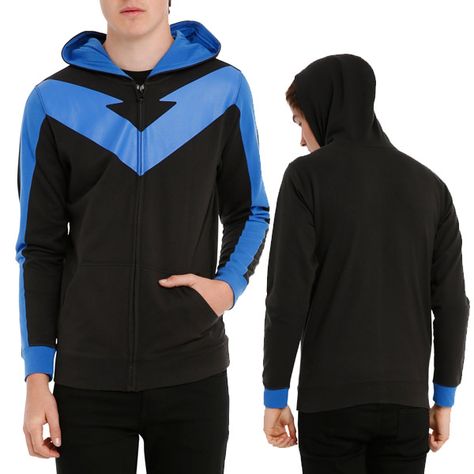 DC Comics Nightwing Costume Zip Hoodie Nightwing Hoodie, Nightwing Costumes, Gifts For Photographers, Nightwing, Zip Hoodie, Sewing Dresses, Cosplay Costumes, Photo Sessions, Dc Comics