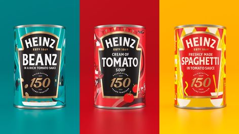 Heinz, the iconic global food brand, is celebrating its 150th anniversary in 2019. As part of the year long celebrations, Jones Knowles Ritchie, the design-led creative company, were asked to mark the occasion with a series of designs to commemorate this momentous occasion. Healthy Food Packaging, Cream Of Tomato, Cream Of Tomato Soup, Heinz Tomato Ketchup, Packaging Food, Kraft Heinz, Creative Company, Global Recipes, Food Packaging Design