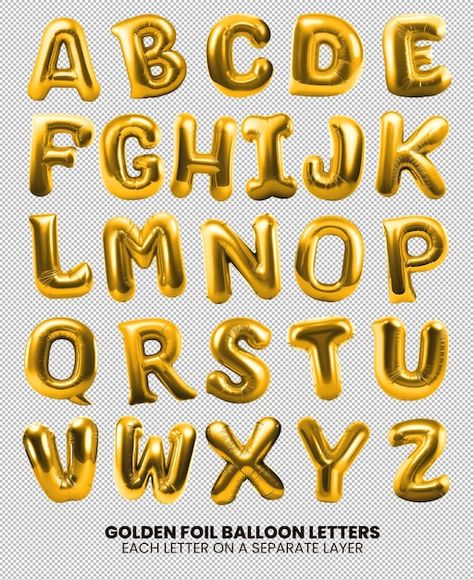 Balloon Alphabet, Birthday Topper, Letter Balloons, Alphabet Letters, Letter Art, Foil Balloons, Lettering Alphabet, Room Inspo, Graphic Resources