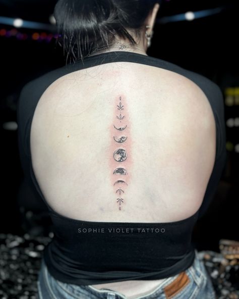 I loooooove some moon tattoos 🌒🌝🌘 thank you so much Abigail for trusting me with this beautiful moon phase ornamental spine piece! I love how it came out!💖
•
•
•
#moonphases #moontattoo #spinetattoo #liverpooltattoo #finelinetattoo Liverpool Tattoo, Violet Tattoo, Moon Tattoos, Spine Tattoo, Beautiful Moon, Fine Line Tattoos, Moon Tattoo, Moon Phases, Moon