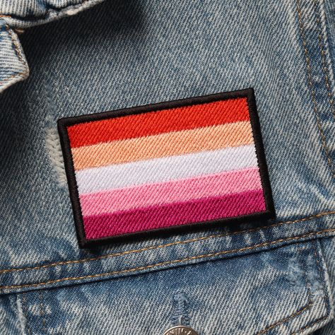 Flag Embroidery, Xmas Wishes, Lesbian Flag, Patchwork Skirt, Rainbow Cat, Flag Patches, The White Stripes, Hand Embroidery Projects, Horizontal Stripes