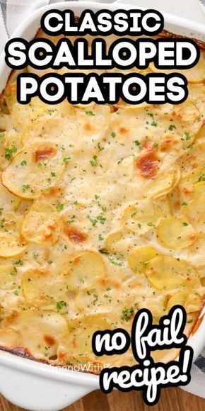 Easy Scalloped Potatoes Recipe, Scalloped Potatoes Easy, Scalloped Potatoes Recipe, Thanksgiving Food Sides, Dinner Christmas, Scalloped Potato Recipes, Potato Recipes Side Dishes, Potato Sides, Potato Side Dishes