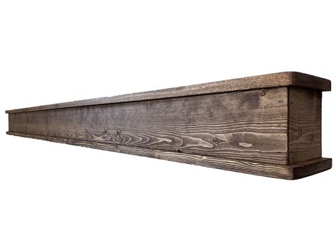 Free Standing Mantle, Railroad Tie Mantle, Pellet Stove Mantle, Thick Mantle, Modern Fireplace Mantle, Lodge Style Living Room, Fireplace Rustic, Rustic Farmhouse Fireplace, Diy Mantle