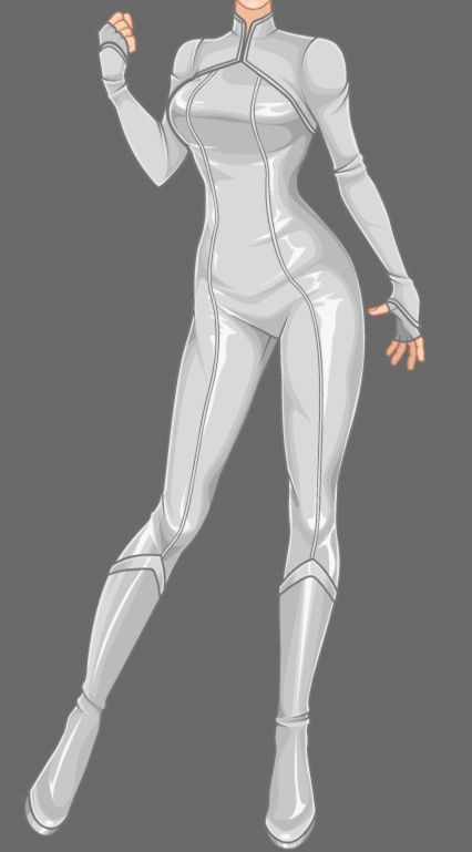 Super Hero Suits Female, Grey Superhero Suit Female, White Superhero Suits, White Outfits Drawing, White Hero Outfit, Silver Superhero Suit Female, White Superhero Suit Design, Women Superhero Suit Ideas, Ice Superhero Suit