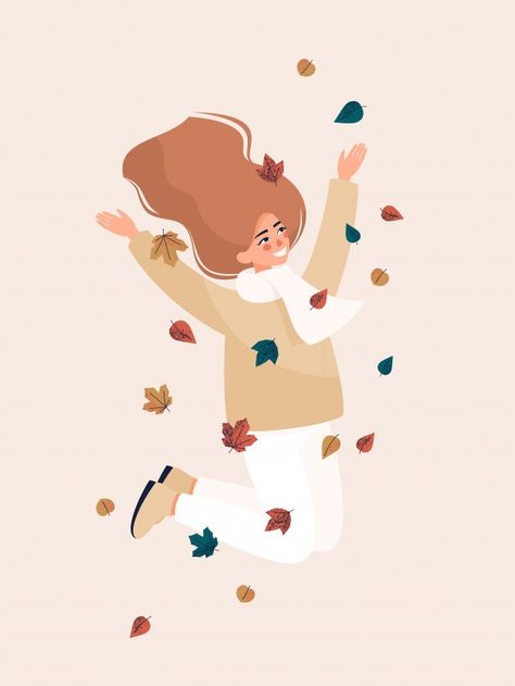 Happy blonde woman jumping and smiling with leaves. Download it at freepik.com! #Freepik #vector #leaf #woman #girl #cartoon Woman Jumping, Vector Leaf, Image Zen, Print Design Template, Doodle Characters, Halloween Flyer, Happy Cartoon, Blonde Woman, Jumping For Joy