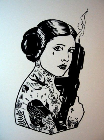 lea Mike Giant, Star Wars Quotes, Dark Vador, Graffiti Artwork, Star Wars Tattoo, Leia Organa, Star Wars Wallpaper, Tattoo Sleeve Designs, Star Wars Humor