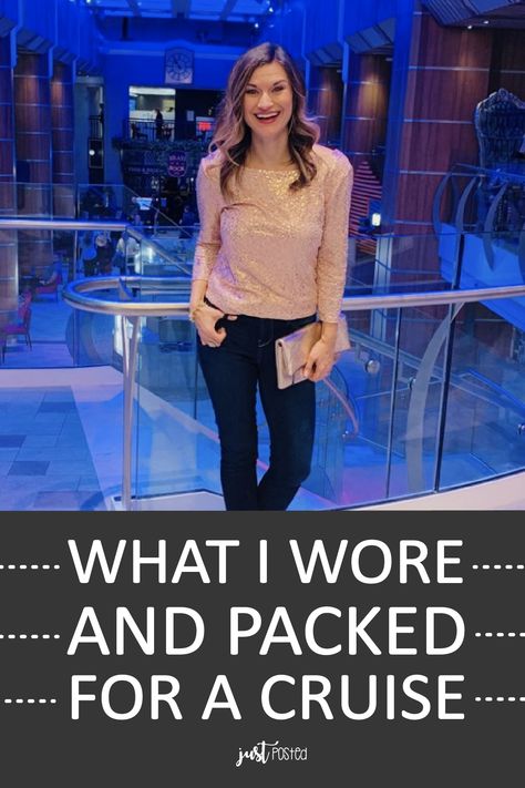 What I wore and Packed for my Cruise! Packing tips, cruise outfit ideas, swim suit ideas and elegant looks too! Hopefully this helps make you when you are packing for a cruise and trying to figure out what to bring. Summer Outfits For Cruise, Cruise Outfits Cold Weather, Nye Cruise Outfit, Best Purse For Cruise, Stylish Cruise Outfits, Cruise Dinner Outfit Casual, Winter Carribean Cruise Outfits, Cruise Dining Outfits, Cruise In December Outfits