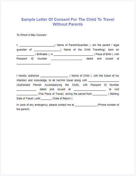 Letter For Child Traveling Without Parents Consent M To Travel To Mexico Parent Consent Letter, Consent Letter Sample, Medical Consent Form Children, Child Travel Consent Form, Separation Agreement Template, Consent Letter, Donation Request Letters, Travel To Mexico, Passports For Kids