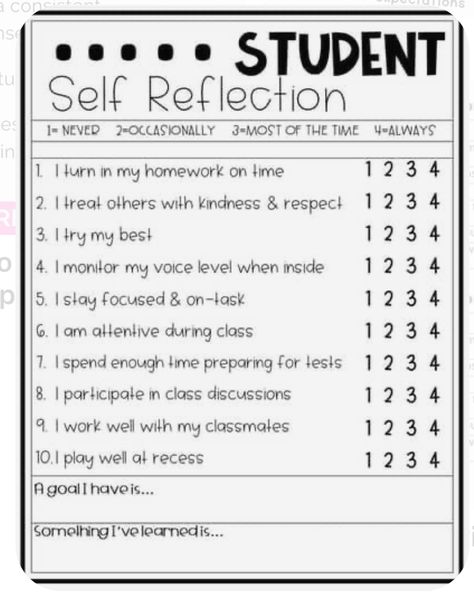 Student Self Reflection, Friday Folders, Student Self Evaluation, Student Self Assessment, Student Reflection, Report Cards, New Year Resolutions, Classroom Behavior Management, Teacher Conferences