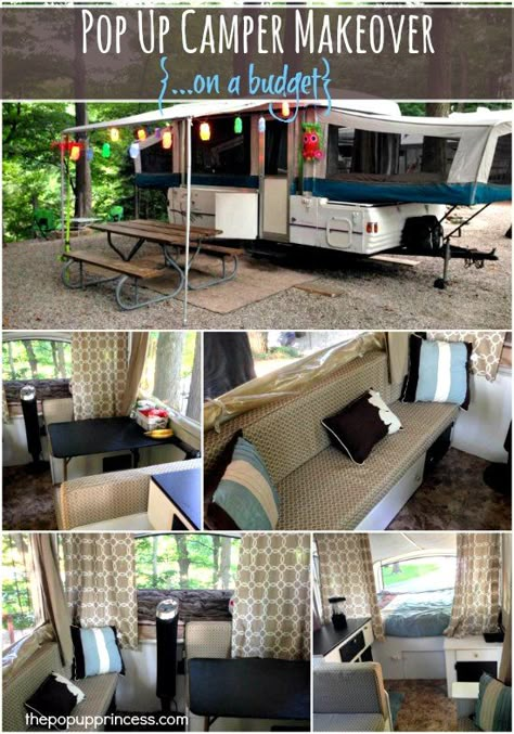 Pop Up Camper Remodel, Tent Trailer Remodel, Budget Camping, Pop Up Princess, Popup Camper Remodel, Pop Up Tent Trailer, Diy Pop, Wallpaper Luxury, Tent Trailer