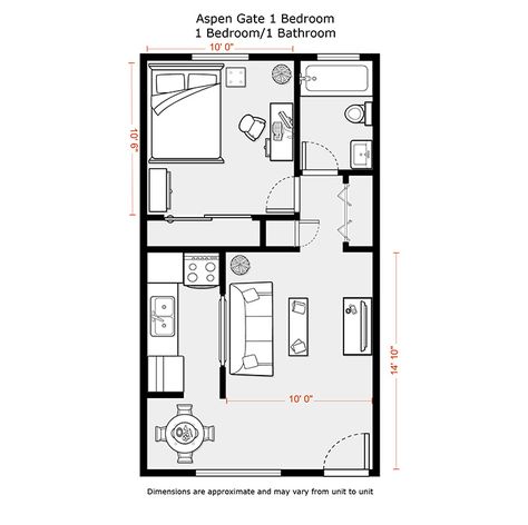 12x24 Tiny House Floor Plans With Loft, 12x24 Tiny House, Small Apartment Floor Plans, Loft Plans, Design Casa Piccola, Small Apartment Plans, Studio Apartment Floor Plans, Bloxburg Building, Studio Floor Plans