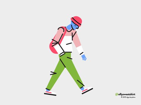 Minimal Character, Human Illustration Character Design, Character Design Minimal, Walk Illustration, Minimal Character Design, Minimal Vector Illustration, Walking Illustration, Walking People Illustration, Man Walking Illustration