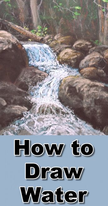 How To Draw Water, Draw Water, Water Drawing, Acrylic Painting Lessons, Online Art Classes, Painting Art Lesson, Art Pastel, Acrylic Painting Techniques, Acrylic Painting Tutorials