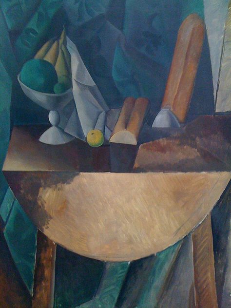 Picasso - Pains et compotier aux fruits sur une table, 1908–1909 Picasso Cubism, Cubist Movement, Pablo Picasso Art, Dora Maar, Art Picasso, Pablo Picasso Paintings, Great Works Of Art, Cubism Art, Picasso Paintings