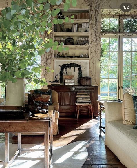 Isabel Lopez Quesada, Country Farmhouse Bedroom, Brooke Giannetti, Patina Farm, Biarritz France, Fireplace Frame, Japanese Maple Tree, Luxury Estate, Farmhouse Bedroom