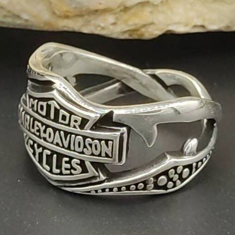 Harley Davidson Ring, Solid Silver Ring, Biker Ring, Motorcycle Ring, Sterling Silver Maker jewelry Ring Men ring, 925 silver ring by ElzSilver on Etsy Men Wearing Rings, Motorcycle Chain Bracelet, Harley Davidson Rings, Biker Rings Mens, Leather Front Pocket Wallet, Mens Ring Designs, Silver Ring Designs, Biker Rings, Ring Men