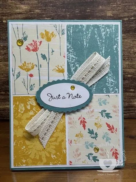 Easy Greeting Cards, Designer Paper Cards, Hand Stamped Cards, Unique Greeting Cards, Encouragement Cards, Stamping Up Cards, Card Layout, Paper Crafts Cards, Floral Cards