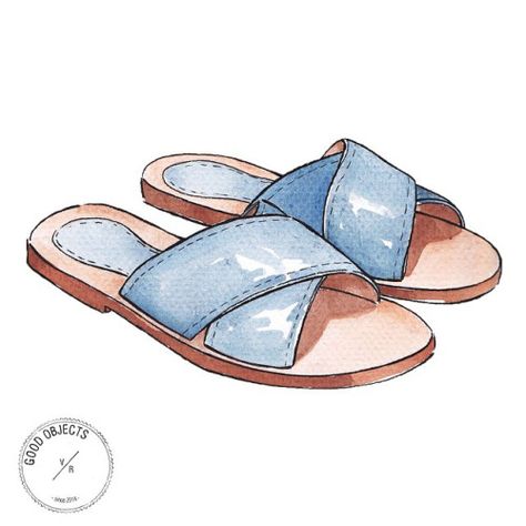 Good objects - Zara Crossover Leather Sandals @zara_worldwide #zara #goodobjects #illustration Good Objects Illustrations, How To Draw Heels, Footwear Illustration, Shoes Watercolor, Good Objects, Objects Illustration, Accessories Design Sketch, Painted Canvas Shoes, Shoe Sketches