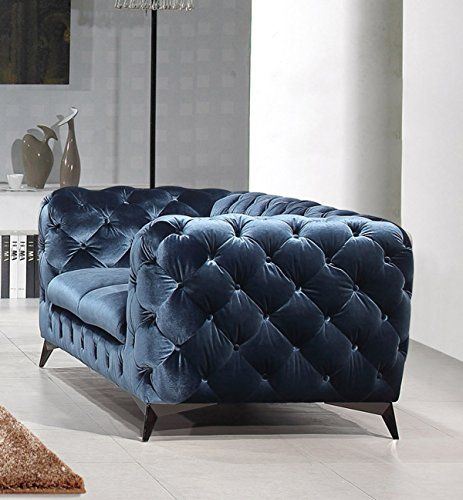 Blue Fabric Sofa, Best Leather Sofa, Velvet Tuxedo, Fabric Sectional Sofas, Modern Loveseat, Tufted Sofa, Living Room Collections, Velour Fabric, Modern Blue