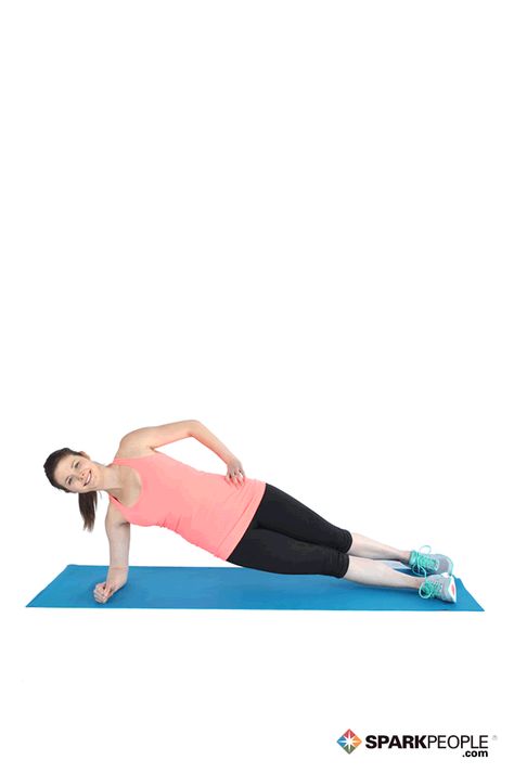 Modified Side Plank Exercise Demonstration Plank Exercise, Beginners Cardio, Movement Fitness, Core Exercise, Spark People, Women Health Care, Side Plank, Plank Workout, Health Fitness Motivation