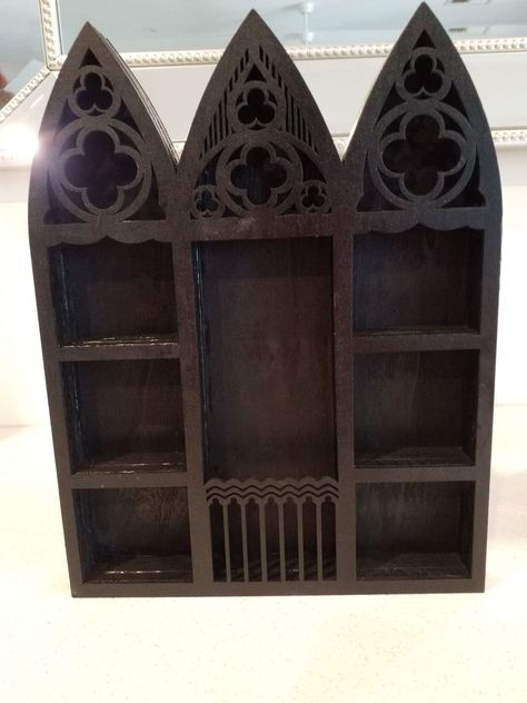 Goth Shelf, Gothic Bookcase, Gothic Furniture Diy, Bookcase Diy, Pinterest Contest, Gothic Furniture, Dark Home Decor, Goth Home, Goth Home Decor