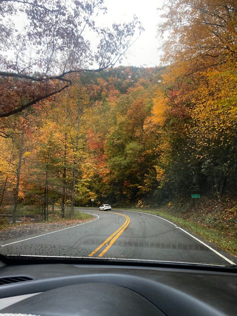 Fall In A Small Town Aesthetic, Small Town Aesthetic Fall, Upstate New York Aesthetic Fall, Midwest Roadtrip Aesthetic, Small Town Upstate New York, Midwest Fall, Rainy Fall Day, Tis Autumn, Rainy Fall