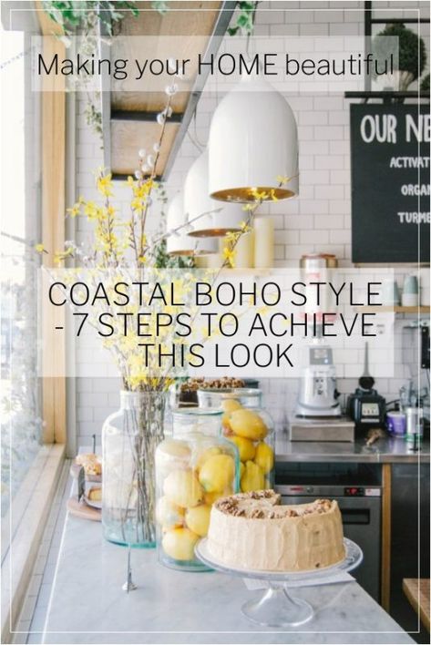 Australian Coastal Style, Coastal Boho Living Room, Bohemian Beach Decor, Boho Beach House Decor, Coastal Boho Kitchen, Coastal Boho Decor, Boho Style Kitchen, Modern Day Hippie, Boho Style Bathroom