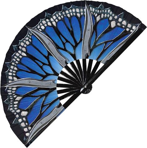 Amazon.com: Female Ninja Fan Folding Fan UV Glow Hand Fans Cosplay Outfit Halloween Blades Fan Weapon Bamboo Fan (Style 1) : Home & Kitchen Weaponized Hand Fan, Trinket Ideas, Blue Ninja, Dragon Hoard, Bamboo Fan, Female Ninja, Fan Hand, Folding Fans, Pretty Knives