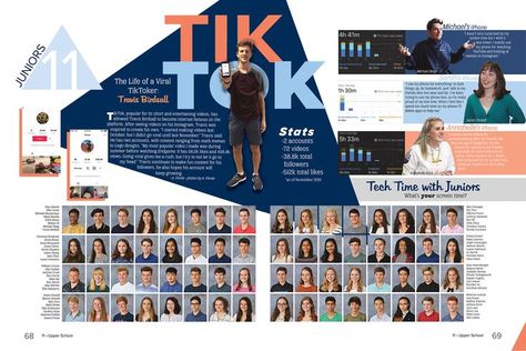 Social Media Yearbook, Social Media People, Yearbook Spreads, Yearbook Layouts, Yearbook Pages, People Portraits, Yearbook Themes, Yearbook Design, High School Yearbook