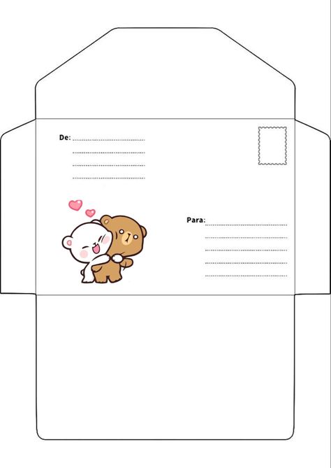 Printable Mailbox Template, Cute Things To Print Out, Stuff To Print Out, Cute Envelope Template, Things To Print Out, Envelope Aesthetic, Kawaii Envelopes, Cute Printables, Letters Aesthetic