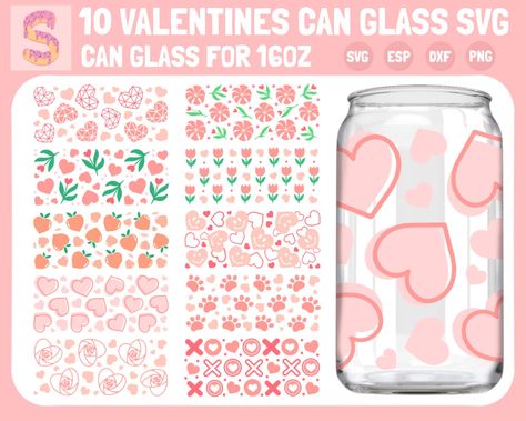 Valentines Glass Cup Ideas, Valentine Glass Cups, Valentine’s Day Cup Ideas, Valentine’s Day Cups, Libby Glasses, Beer Can Glass Svg, Valentine Libbey Cup, Libbey Glass Svg, Glass Can Svg