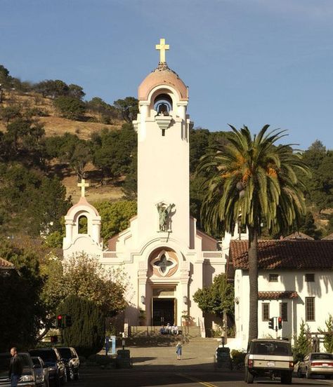 20th Mission: San Rafael Arcángel was founded in 1817 as a medical asistencia ("sub-mission") of Mission San Francisco de Asís. It was a hospital to treat sick Native Americans, making it Alta California's first sanitarium. Founded December 14, 1817 by Father Vicente de Sarria. Saint Rafael, Marin California, Alta California, California Missions, Church Architecture, Urban Environment, San Rafael, Local Food, Ferry Building San Francisco