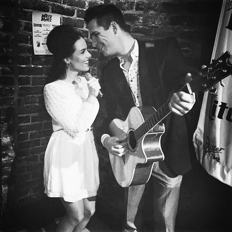 June Carter and Johnny Cash Costumes Romantic Halloween, Modest Halloween Costumes, Easy Couples Costumes, June Carter, Halloween Puns, Johnny And June, Halloween Couples, Matching Costumes, Halloween Costumes For Couples