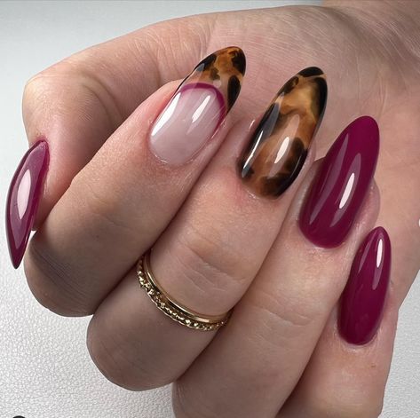 Burgundy Nail Ideas to Try This Fall 2023 | Glamour Burgundy Nail Ideas, Tortoise Nails, Tortoise Shell Nails, Almond Shaped Nails Designs, Almond Nail Designs, Shell Nails, French Manicures, Statement Nail, Nagellack Trends