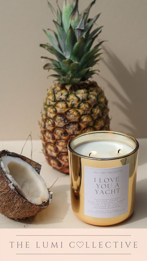 All natural soy candle. Clean frangrances and a real vibe. Notes of mango, pineapple, and sugar Pineapple Candle, Pineapple Candles, Mango Pineapple, Coconut Candle, A Yacht, Natural Soy Candles, Soy Candle, Coconut Milk, Boating