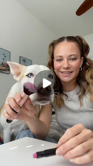 Cece on Instagram: "Yuki loved getting all glammed up with makeup today 🐶💄 #makeup #beauty #grwm #skincare #makeupchallenge #dogmakeup #dogmakeupchallenge #dogmom #dog #doglover #pets #funny #getreadywithme #grwmmakeup #doginfluencer" Puppy Dog Eyes People, Dog Makeup, Best Video Ever, Puppy Dog Eyes, Makeup Challenges, Crazy Dog Lady, Pets Funny, February 22, Cute Funny Dogs