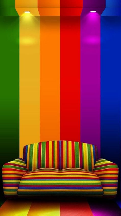 💜💜💜 Iphone Wallpaper Blur, Color Wallpaper Iphone, Color Vibe, Rainbow Wallpaper, Funky Furniture, Rainbow Wall, World Of Color, Stylish Furniture, Colorful Wallpaper