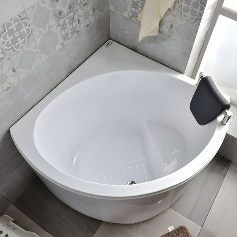 Corner Tub Master Bath, Bathtub With Seat, Stand Alone Bath Tub, Bathtub Soaking, Corner Soaking Tub, Bathtub Modern, Bathroom 2023, Modern Bathtub, Small Tub