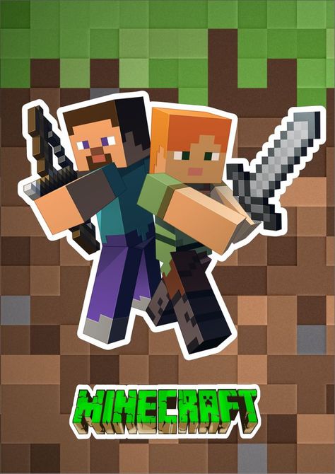 Minecraft Cupcake Toppers, Minecraft Png, Minecraft Cupcakes, Cartoon Spaceship, Minecraft Stickers, Minecraft Birthday Cake, Minecraft Printables, Video Game Costumes, Minecraft Images