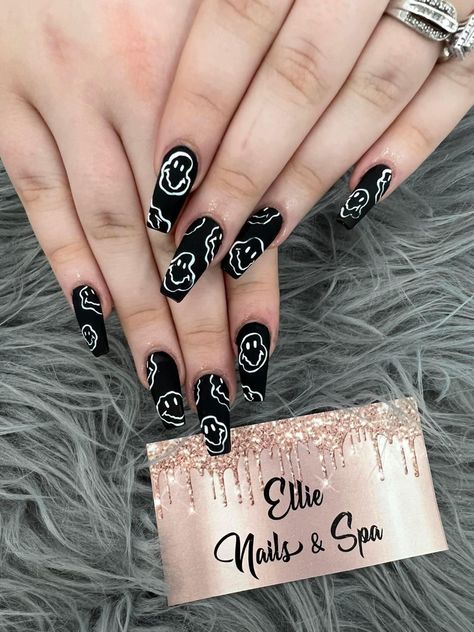 Black And White Nail, Black And White Nails, Punk Nails, Simple Gel Nails, Cute Acrylic Nail Designs, Dope Nail Designs, Pretty Gel Nails, Nails Blue, Nails Spring