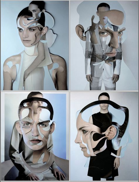 Damien Blottiere collage Distorted Fashion Photography, Photography And Digital Art, Photography Collage Ideas, Distortion Fashion, Damien Blottiere, Mixed Media Art Ideas, Body Collage, Identity Fashion, Merging Art