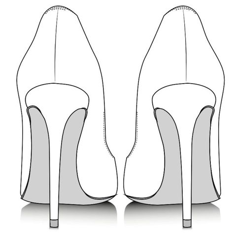 High Heel Drawing Sketches, High Heels Sketch, High Heels Drawing, Shoes Template, How To Draw Heels, High Heels Design, Heels Drawing, Drawing High Heels, Fashion Illustration Shoes