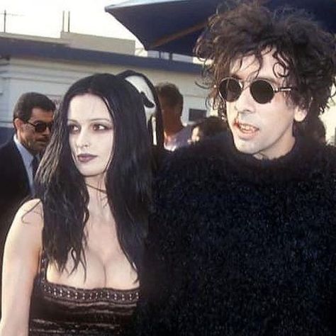 ⠀⠀⠀⠀⠀⠀⠀⠀⠀ATTITUDE CLOTHING Co. on Instagram: "Lisa Marie and Tim Burton , 1993 🖤 . . . 📸 Barry King #timburton #lisamarie #goths #gothic #thenightmarebeforechristmas" Lisa Marie Smith, Tim Burton, Nightmare Before, Nightmare Before Christmas, Before Christmas, Angeles, Makeup, Make Up, The Nightmare Before Christmas