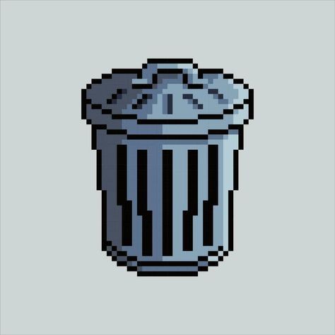 Trashcan Icon, Trash Icon, Icon For Website, Pixel Art Games, Pixel Games, Pixel Art Design, Trash Bins, Garbage Can, Crystal Art